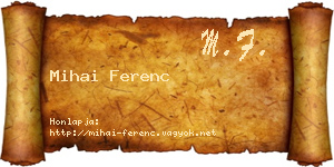 Mihai Ferenc névjegykártya
